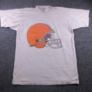 Cleveland Browns Shirt Mens XL Gray NFL Football Fruit Of The Loom Helmet Tee